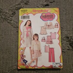 Simplicity sewing pattern 4669 Lizzie McGuire‎ GIRLS 7-14 top/skirt/pants Uncut